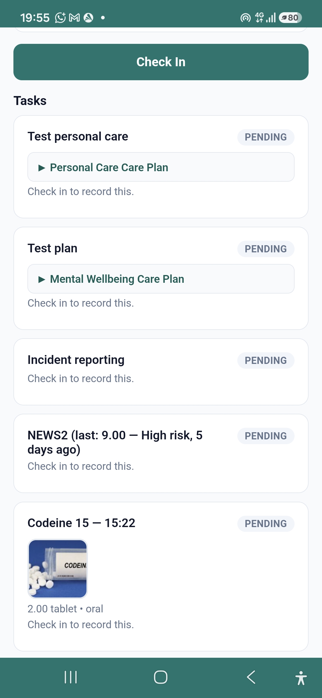 Tasks lined up for every visit