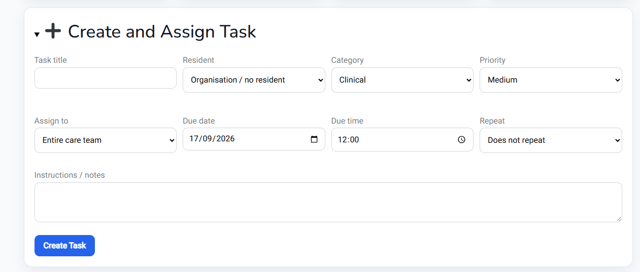 Task creation & assignment